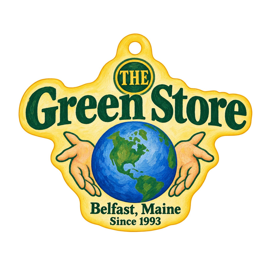 The Green Store Logo custom wood ornament OC1025 on white