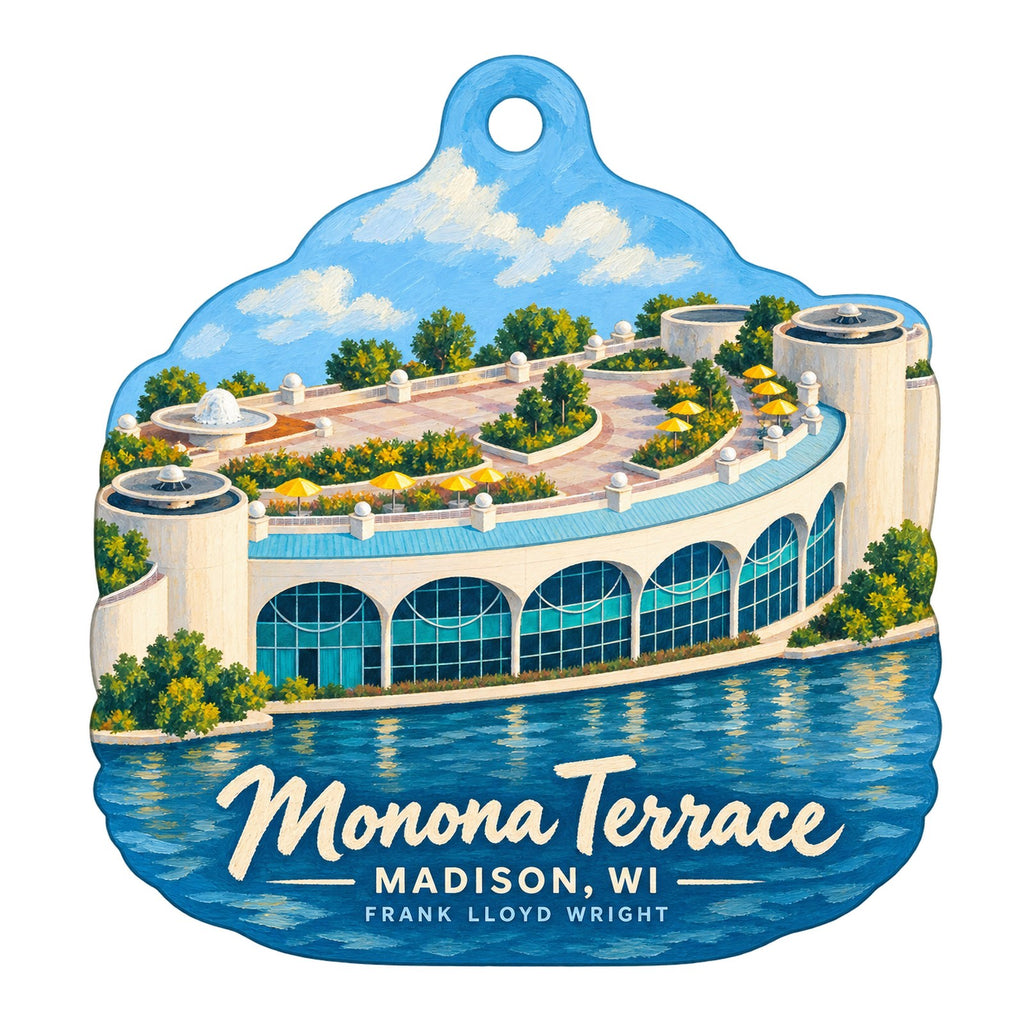 Monona Terrace Community & Convention Center Logo custom wood ornament OC1028 on white