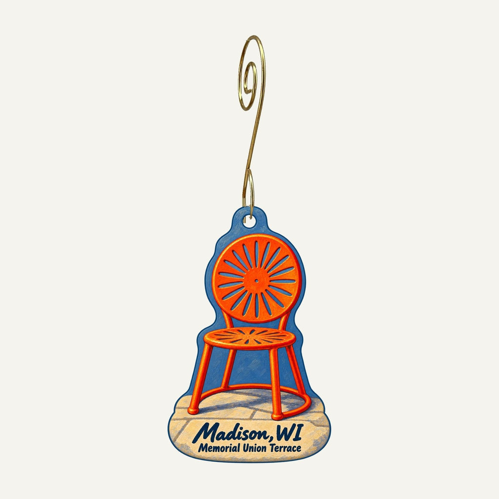 Monona Terrace Community & Convention Center Town Icon custom wood ornament OC1030 hanging on hook