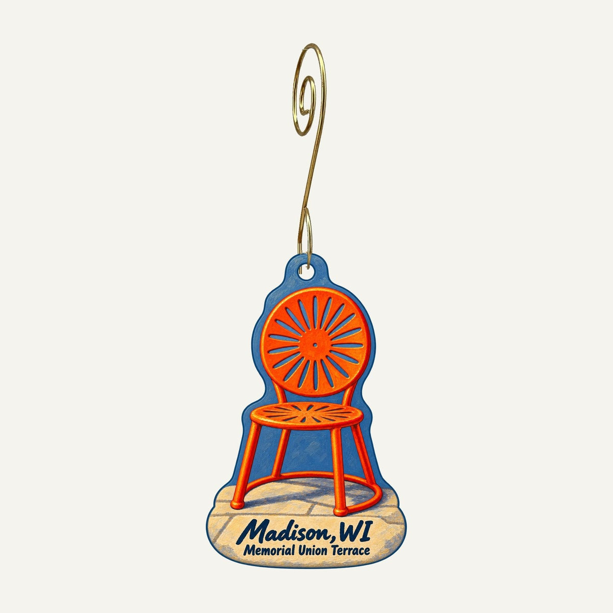 Monona Terrace Community & Convention Center Town Icon custom wood ornament OC1030 hanging on hook