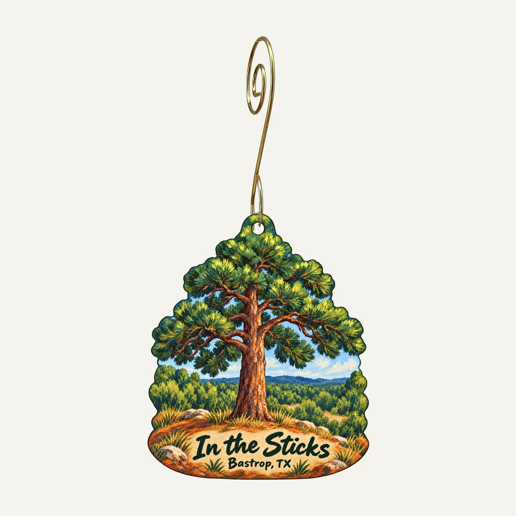 In the Sticks Logo custom wood ornament OC1031 hanging on hook