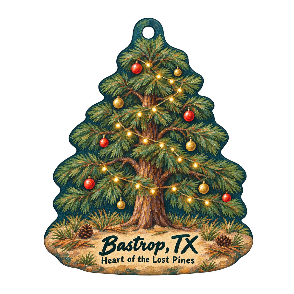 In the Sticks Christmas custom wood ornament OC1032 on white
