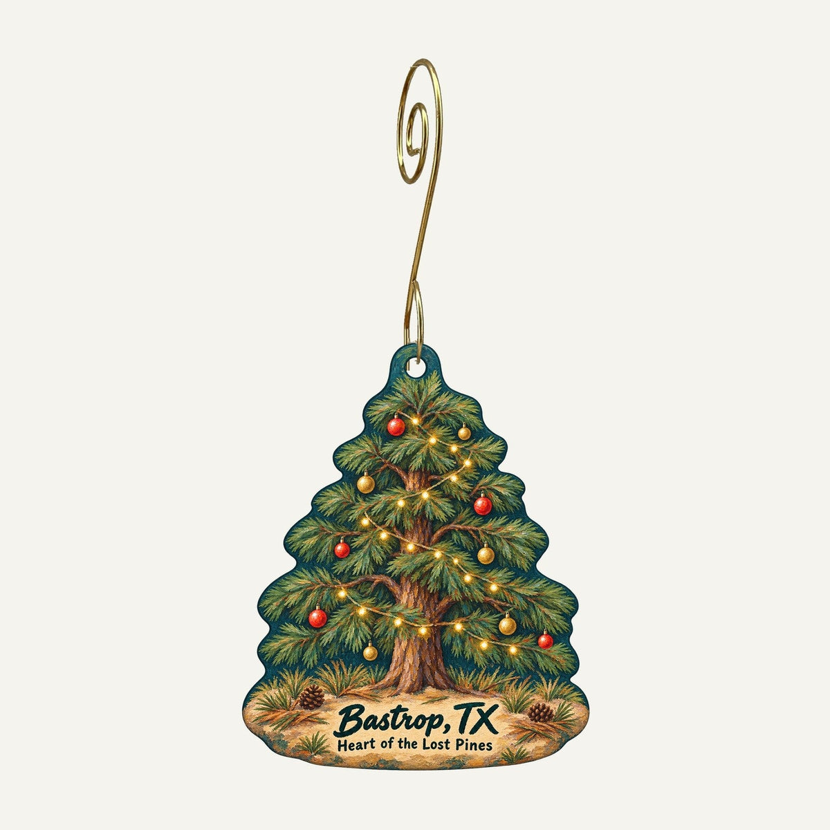 In the Sticks Christmas custom wood ornament OC1032 hanging on hook