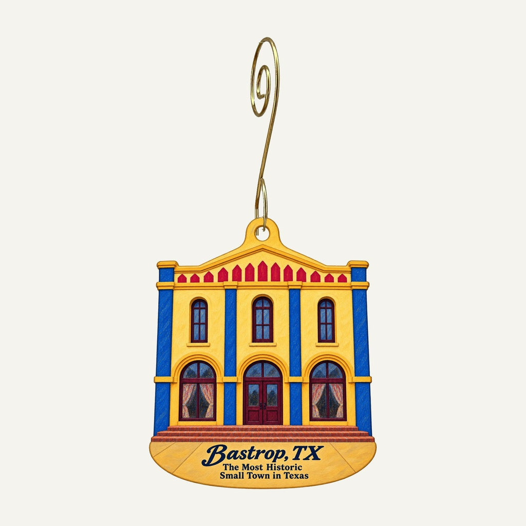 In the Sticks Town Icon custom wood ornament OC1033 hanging on hook