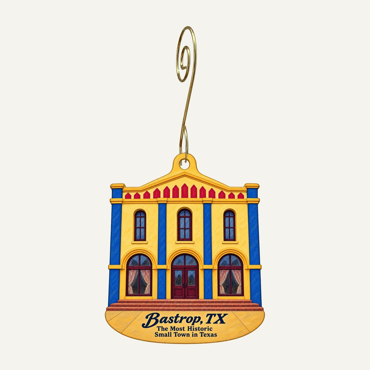 In the Sticks Town Icon custom wood ornament OC1033 hanging on hook
