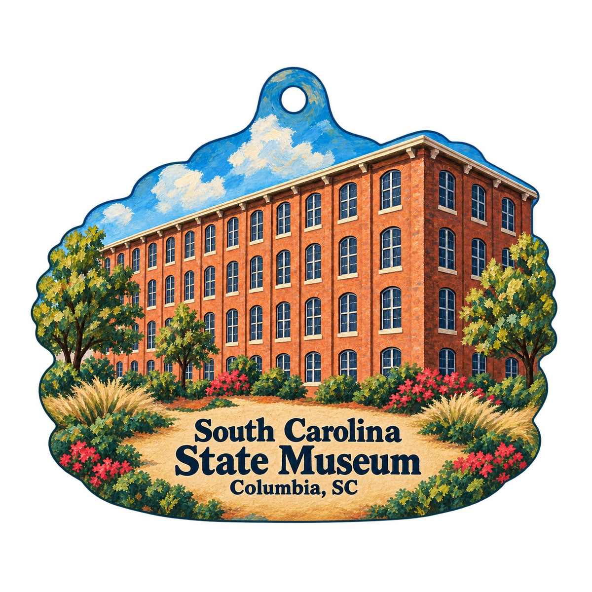 South Carolina State Museum Logo custom wood ornament OC1034 on white