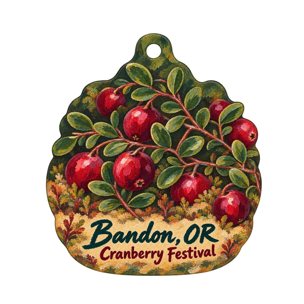 By the Sea Treasures Town Icon custom wood ornament OC1039 on white
