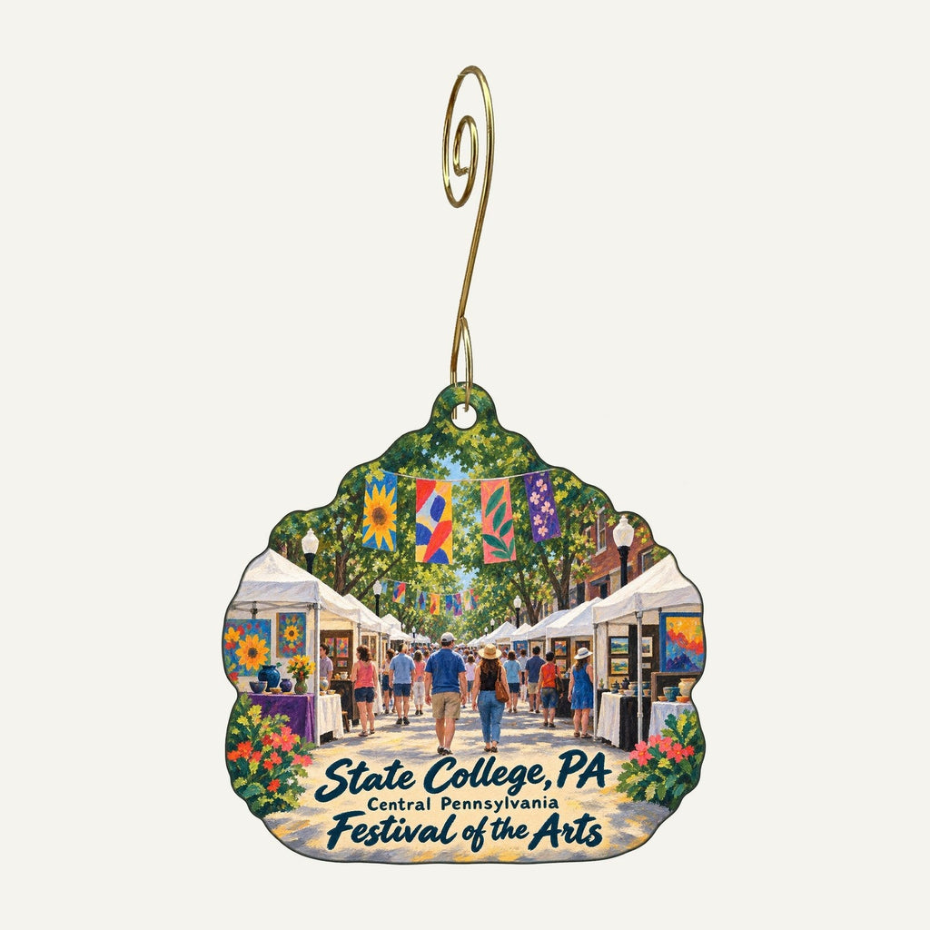 Palmer Museum of Art — Honey and Bill Jaffe Museum Store and Café Town Icon custom wood ornament OC103 hanging on hook