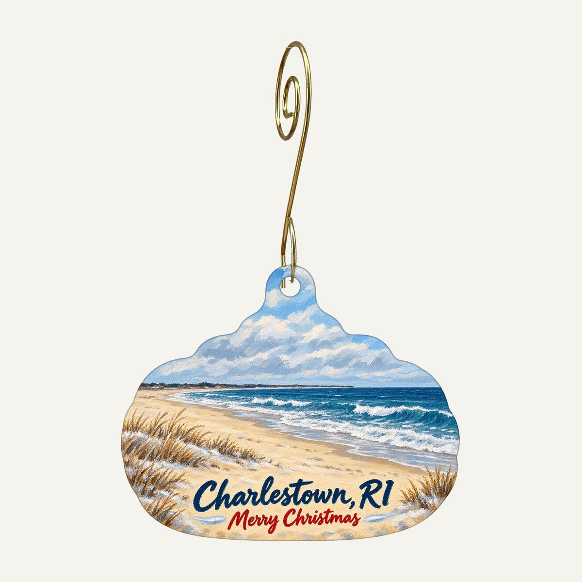 Small Axe Productions Christmas custom wood ornament OC1041 hanging on hook