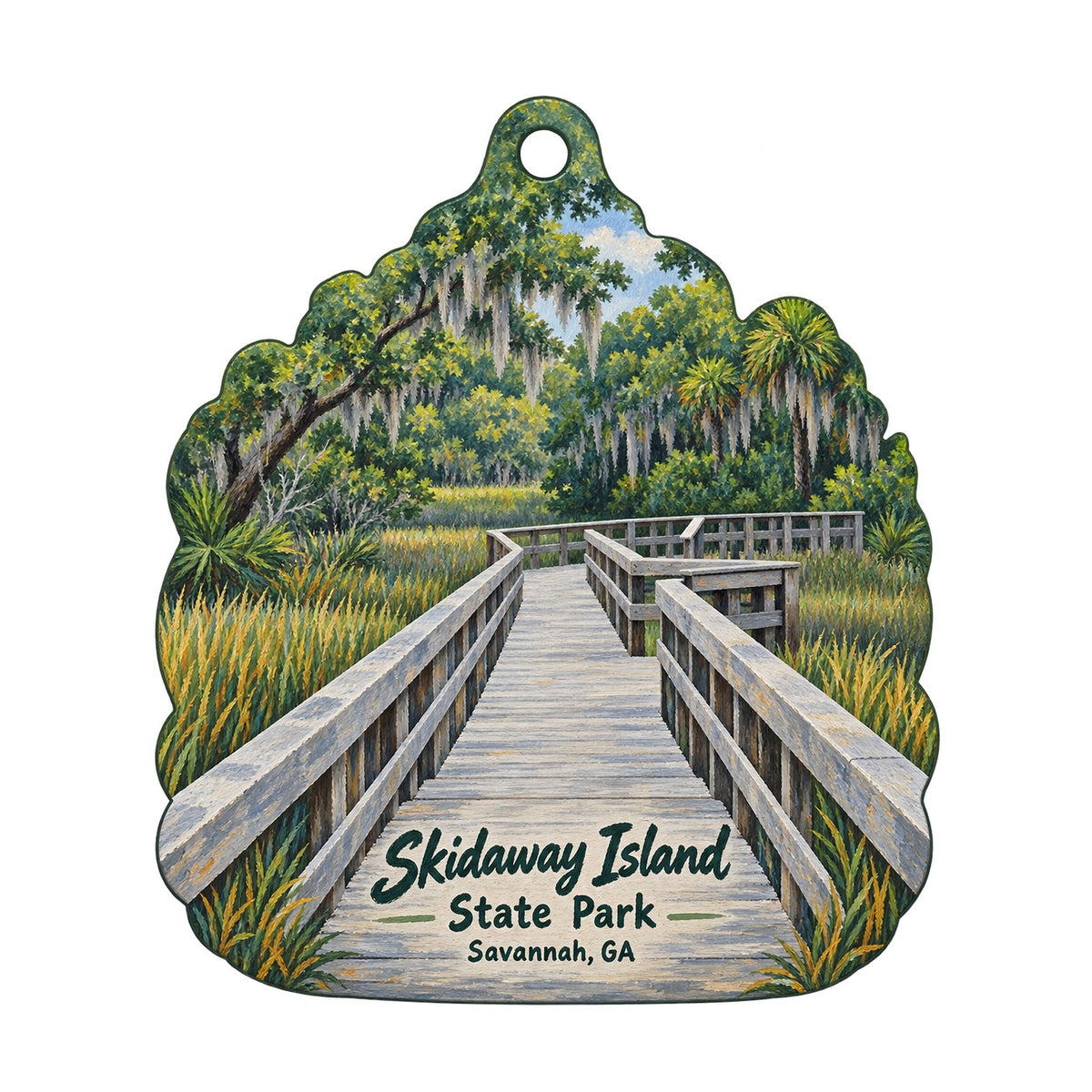 Skidaway Island State Park Logo custom wood ornament OC1043 on white