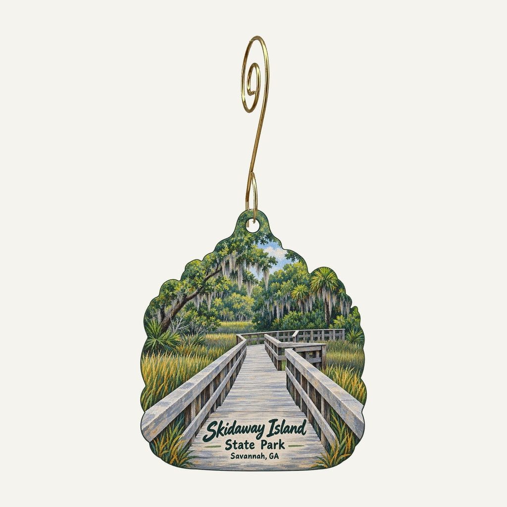 Skidaway Island State Park Logo custom wood ornament OC1043 hanging on hook