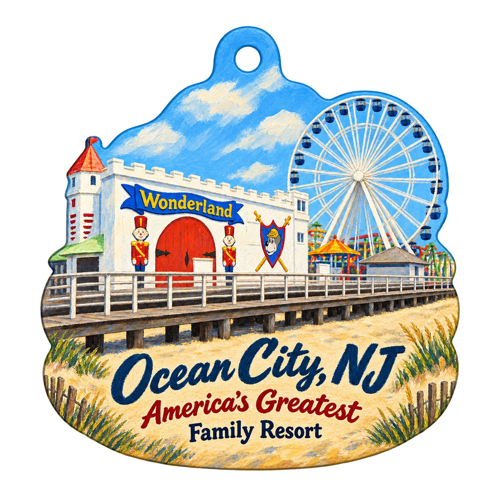 Pushpa Imports Town Icon custom wood ornament OC1048 on white