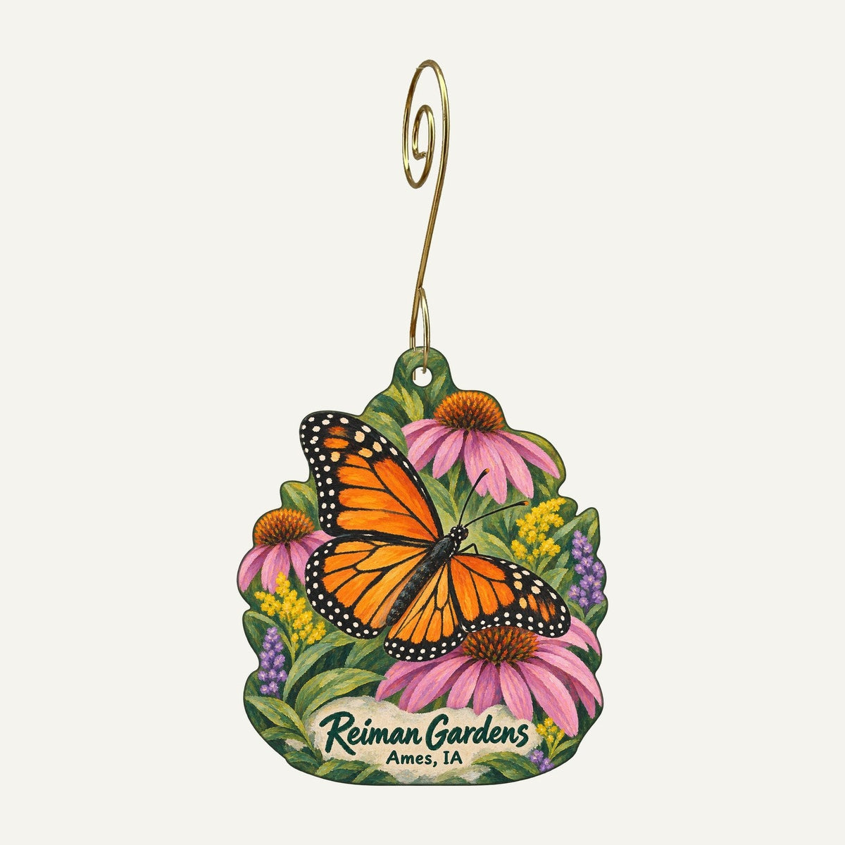 Worldly Goods Town Icon custom wood ornament OC1051 hanging on hook