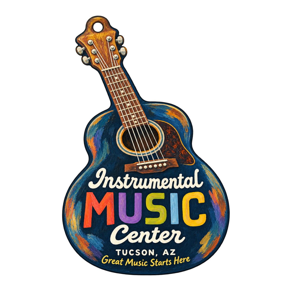 Instrumental Music Center Logo custom wood ornament OC1055 on white