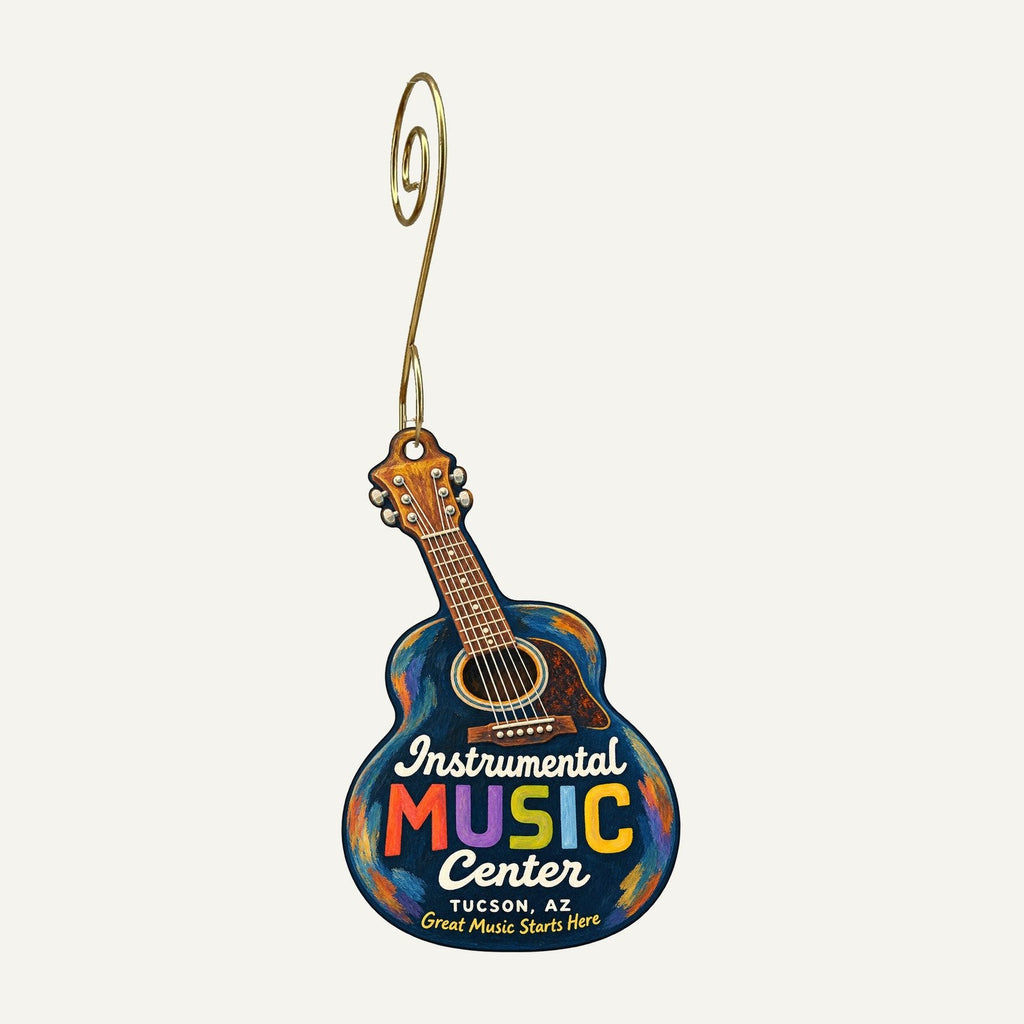 Instrumental Music Center Logo custom wood ornament OC1055 hanging on hook