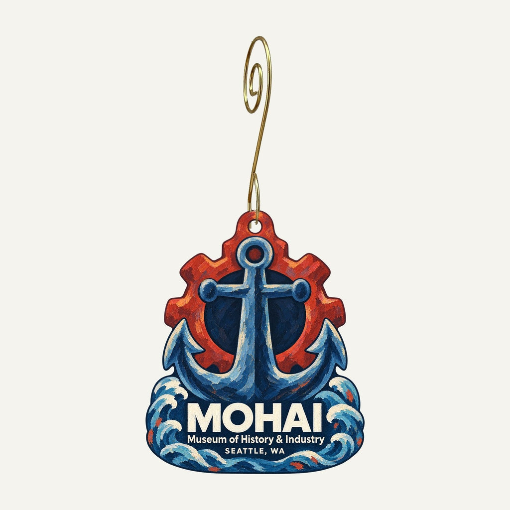 Museum of History & Industry Logo custom wood ornament OC1058 hanging on hook