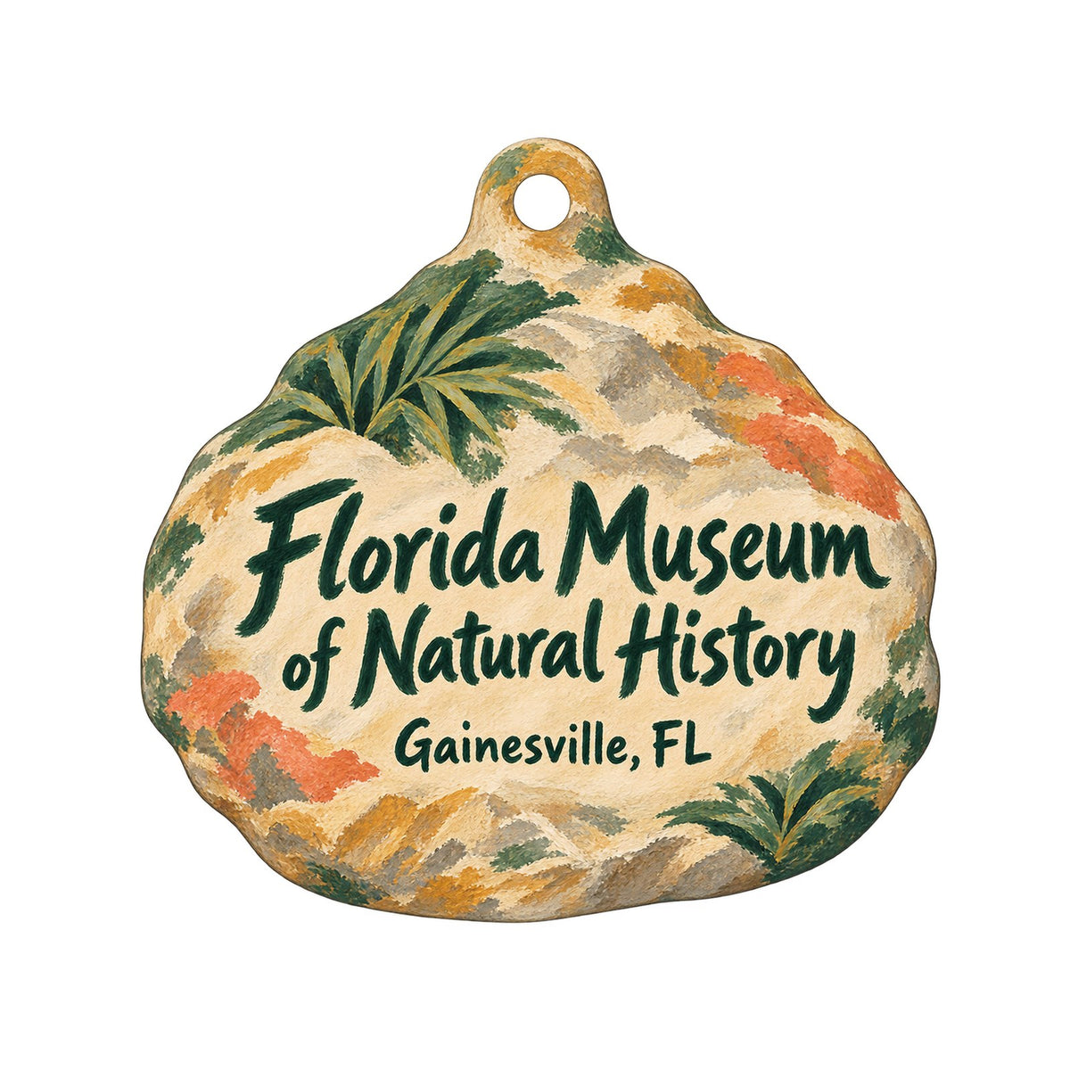 Florida Museum of Natural History Store Logo custom wood ornament OC1061 on white