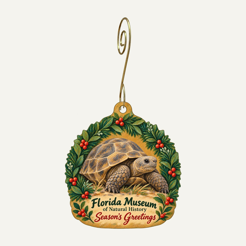 Florida Museum of Natural History Store Christmas custom wood ornament OC1062 hanging on hook