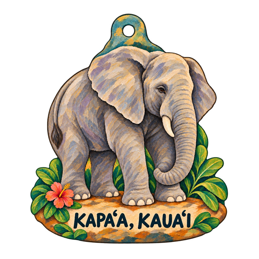 IEELEPHANT23 Logo custom wood ornament OC1064 on white