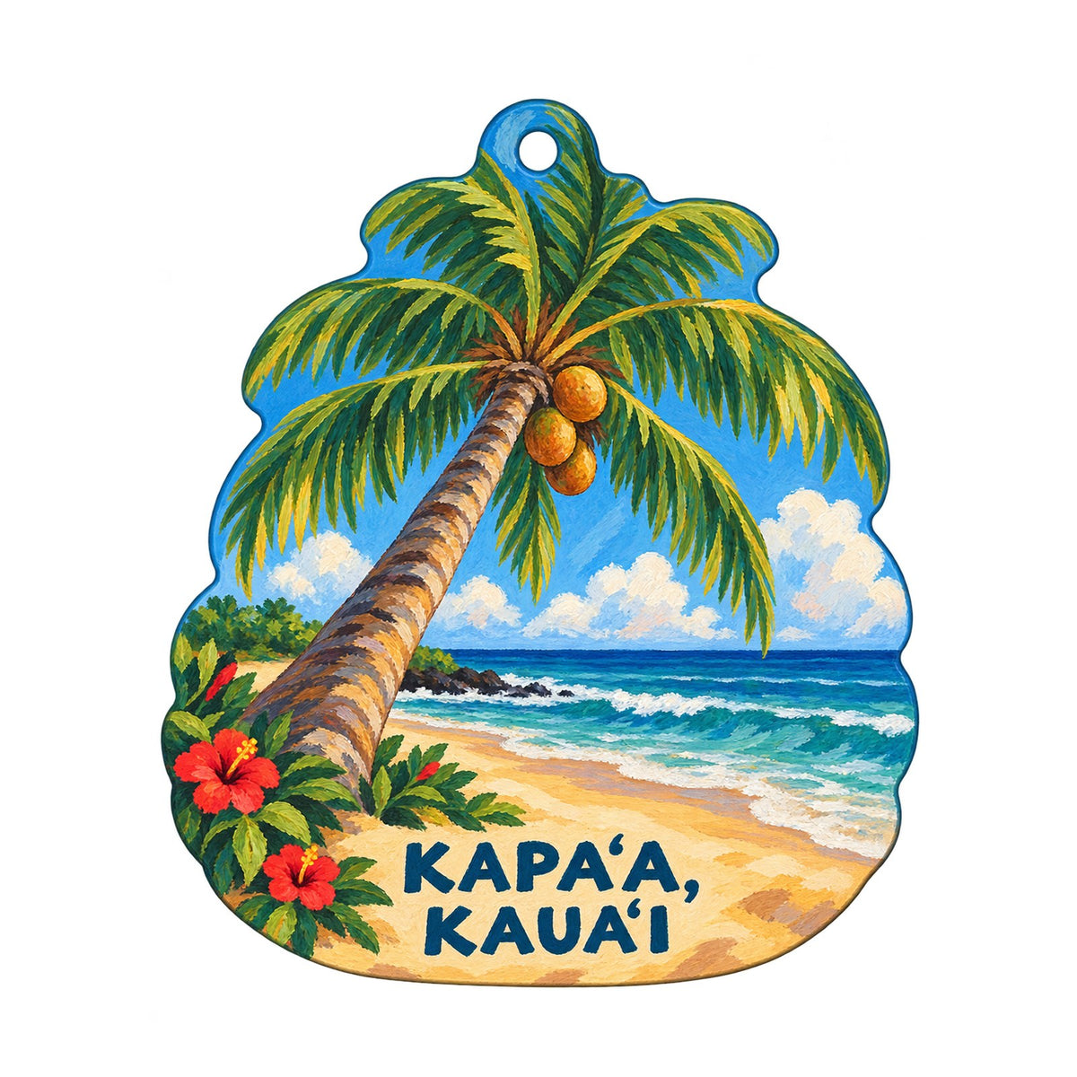 IEELEPHANT23 Town Icon custom wood ornament OC1066 on white