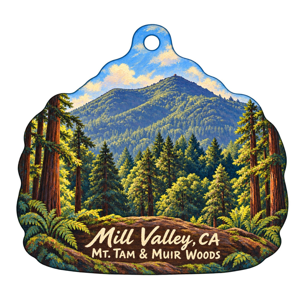 Muir Woods Trading Company Town Icon custom wood ornament OC106 on white