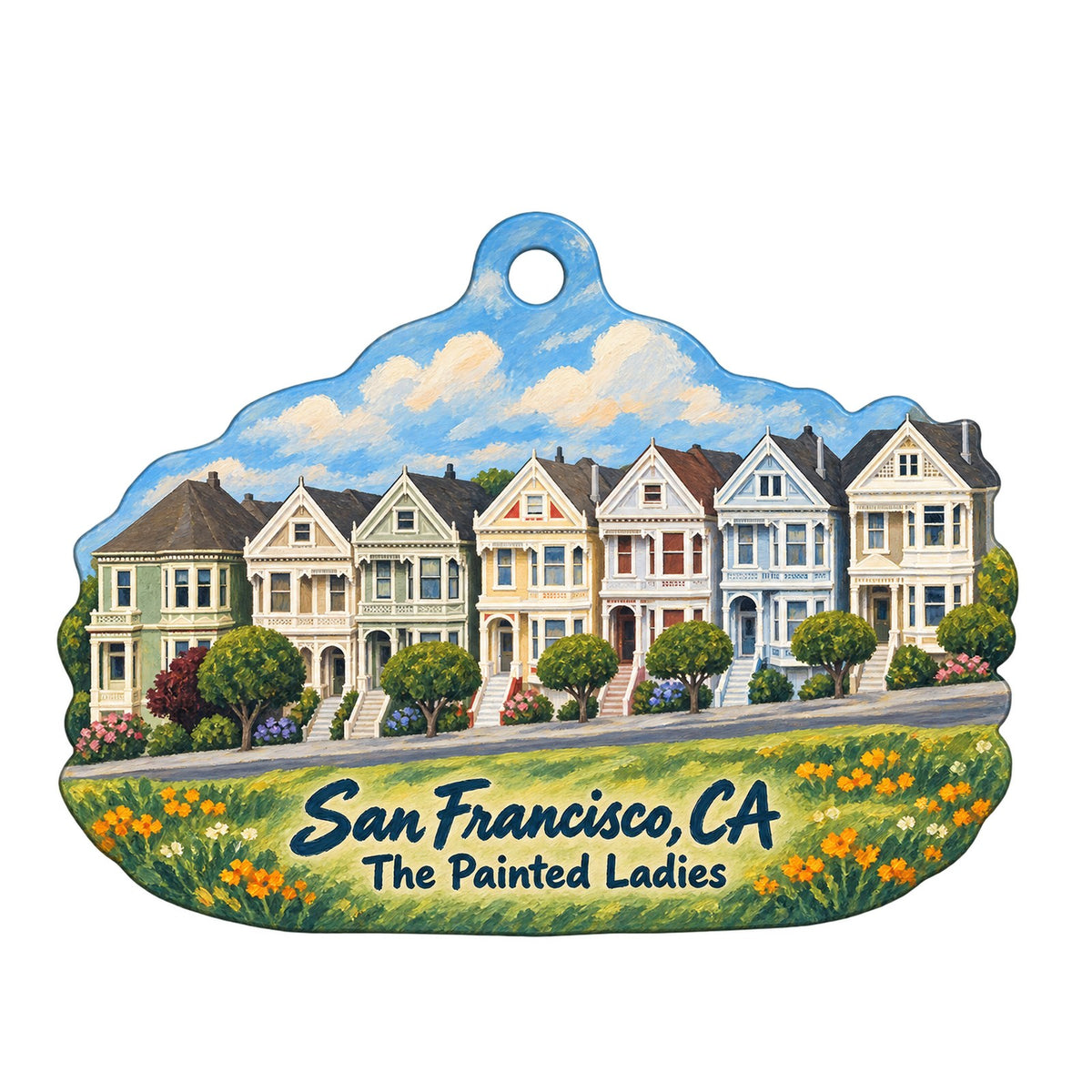 Local Take Town Icon custom wood ornament OC1072 on white