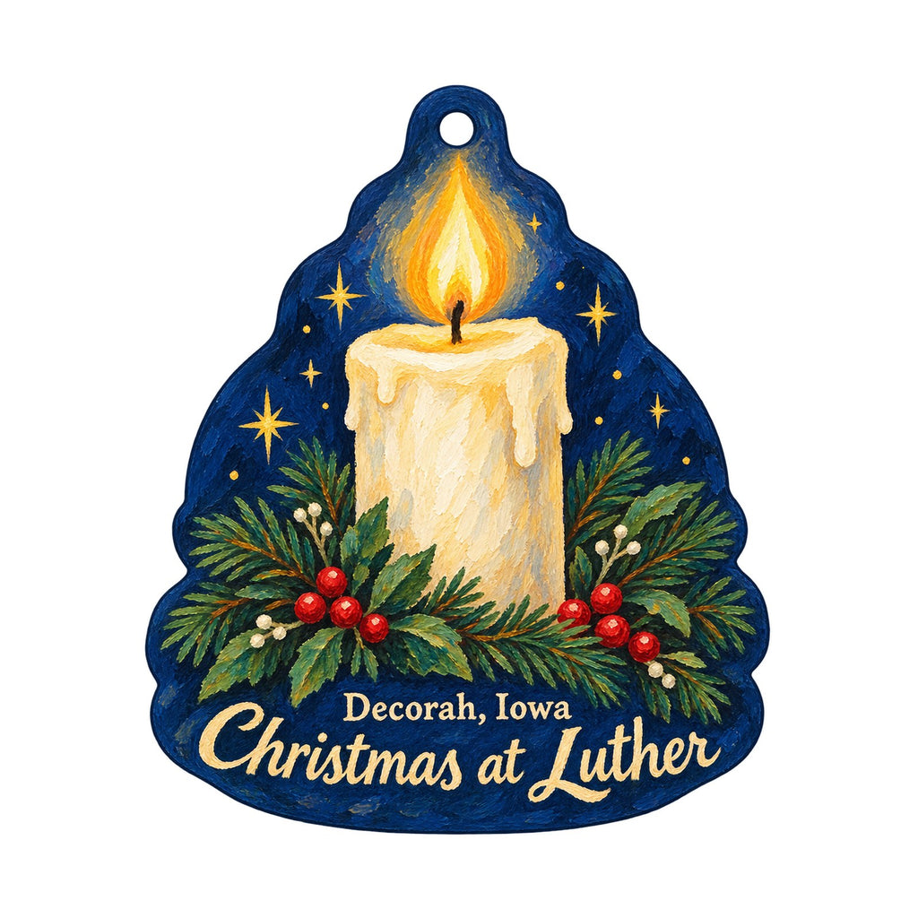 Luther Book Shop Christmas custom wood ornament OC1074 on white