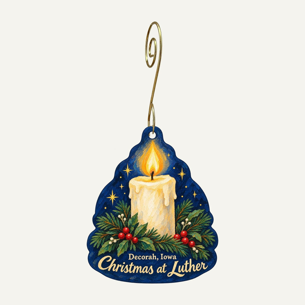 Luther Book Shop Christmas custom wood ornament OC1074 hanging on hook