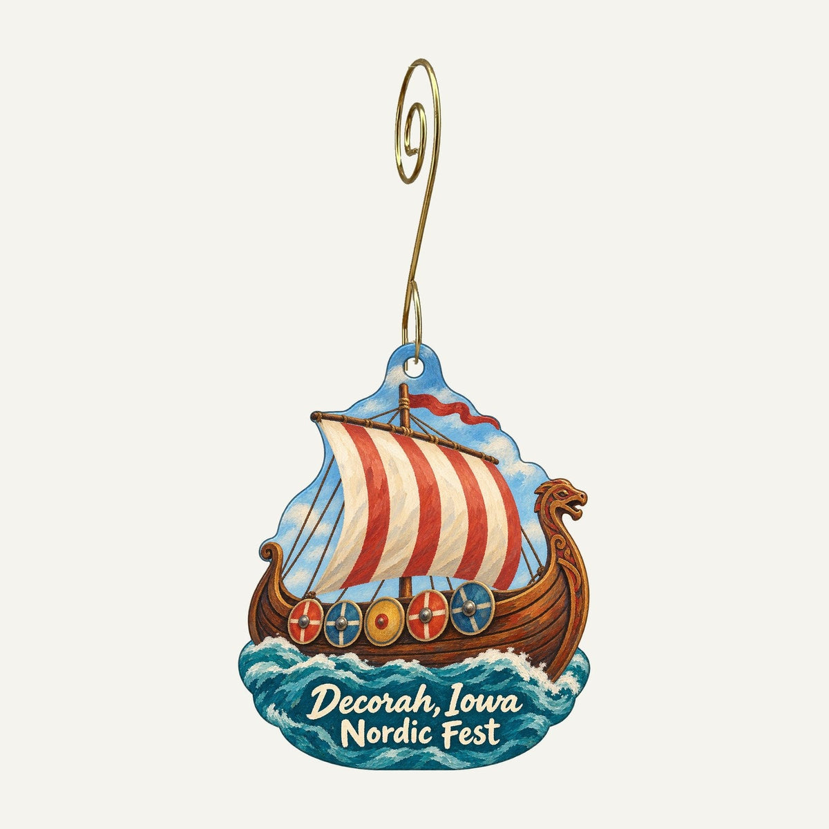 Luther Book Shop Town Icon custom wood ornament OC1075 hanging on hook