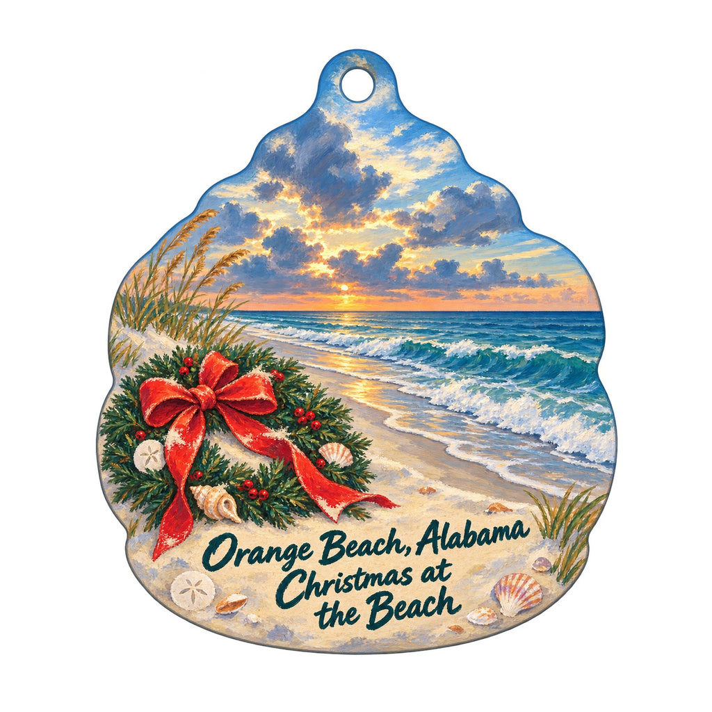 Maggie's Bottle & Tail Christmas custom wood ornament OC1083 on white