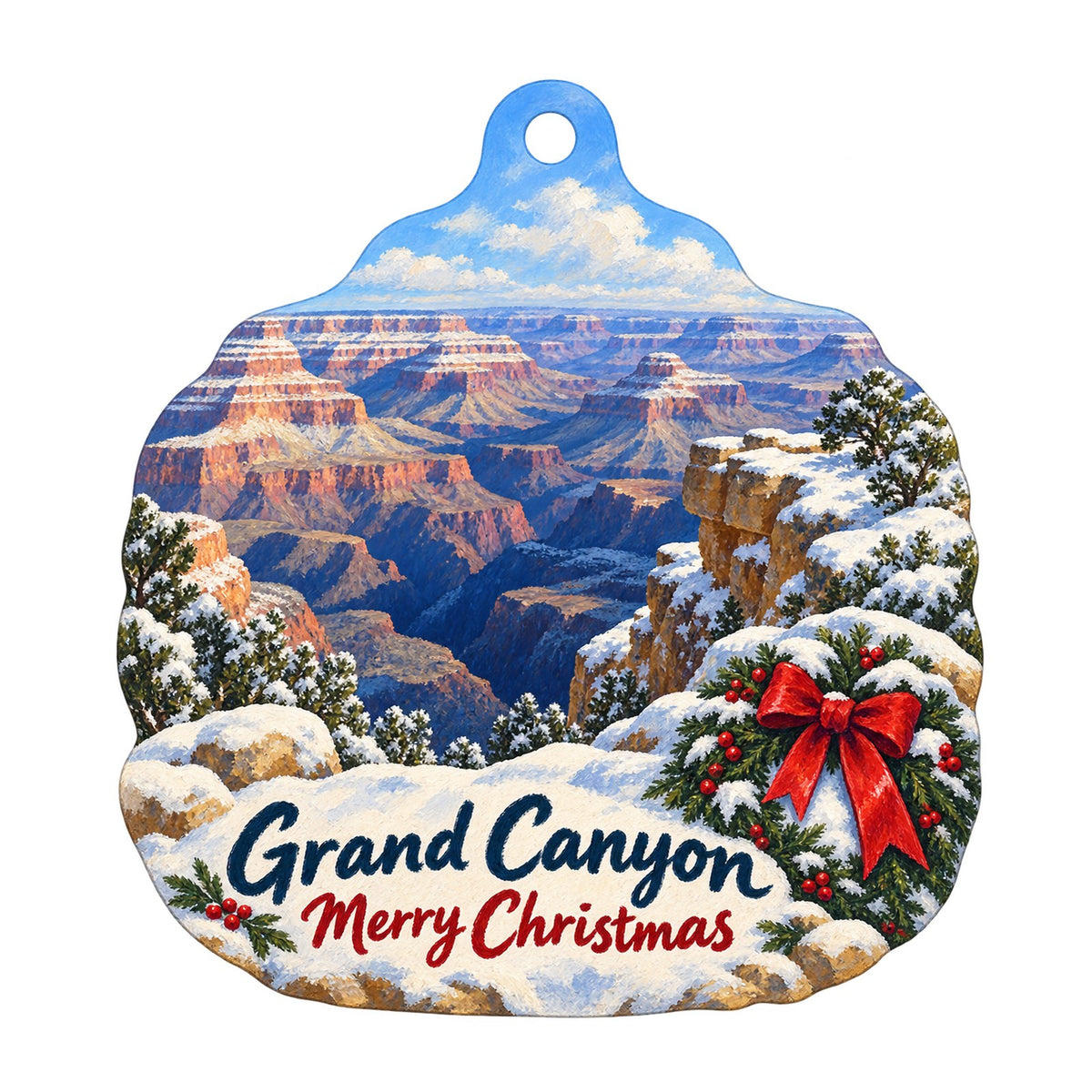 Xanterra - Tusayan Trading Post Christmas custom wood ornament OC1086 on white