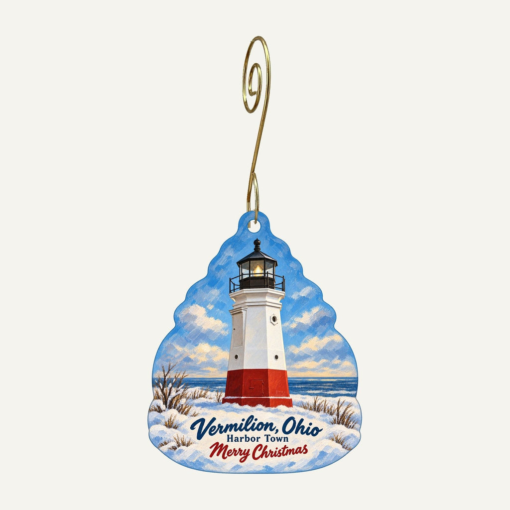 Paper Moon Vineyards Christmas custom wood ornament OC1098 hanging on hook
