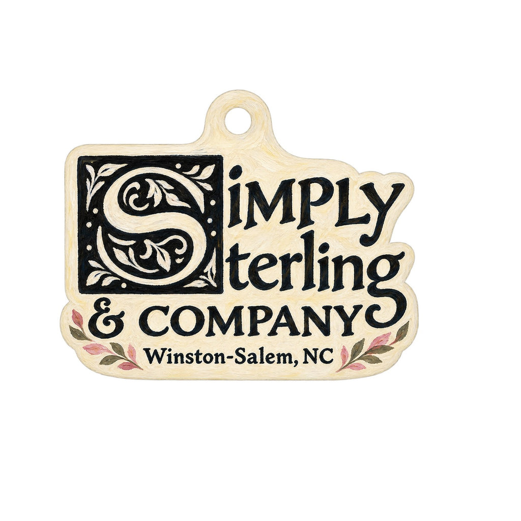 Simply Sterling & Company Logo custom wood ornament OC1100 on white