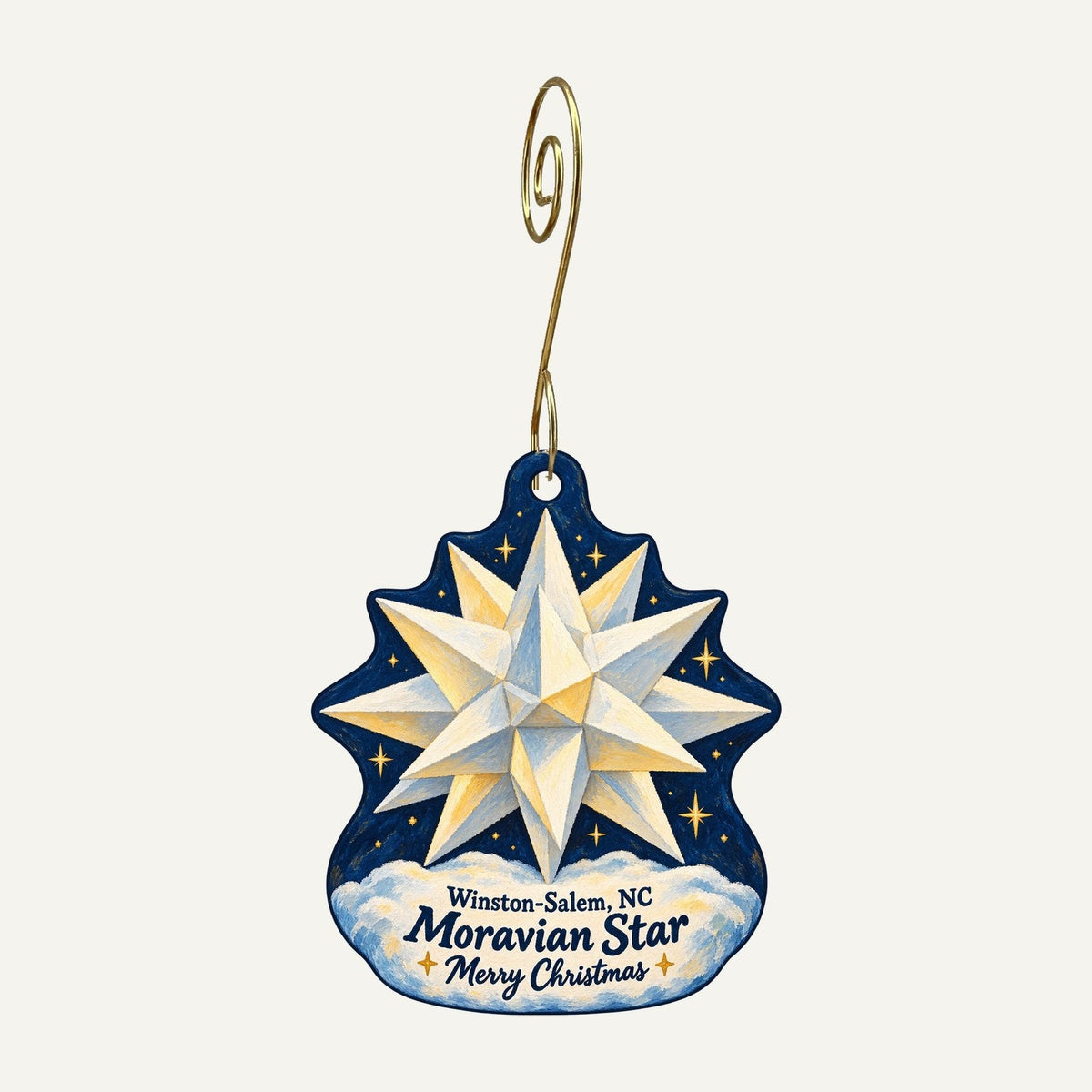 Simply Sterling & Company Christmas custom wood ornament OC1101 hanging on hook