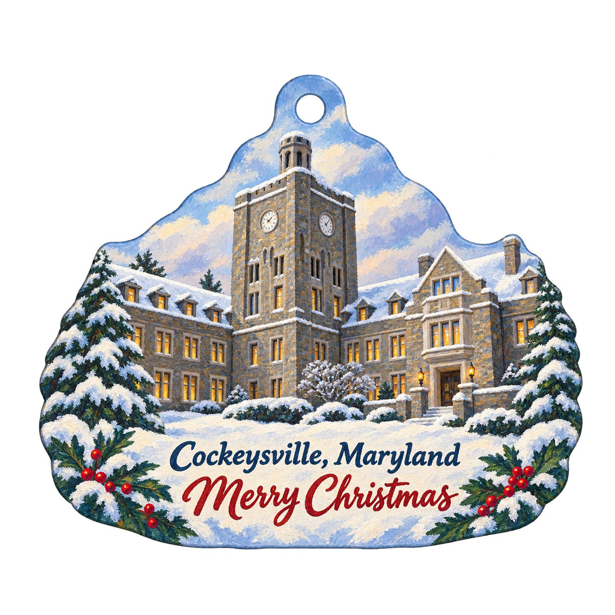 Valley View Farms Christmas custom wood ornament OC1104 on white
