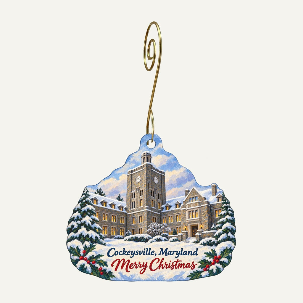 Valley View Farms Christmas custom wood ornament OC1104 hanging on hook