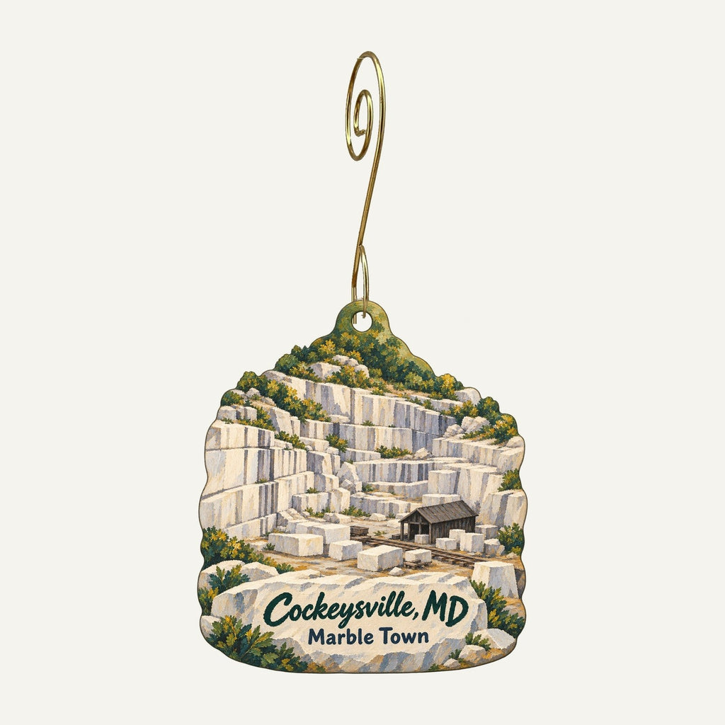 Valley View Farms Town Icon custom wood ornament OC1105 hanging on hook