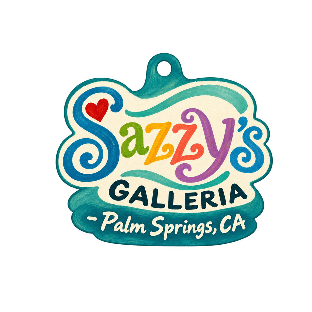 Sazzy's Galleria, Inc. Logo custom wood ornament OC1106 on white