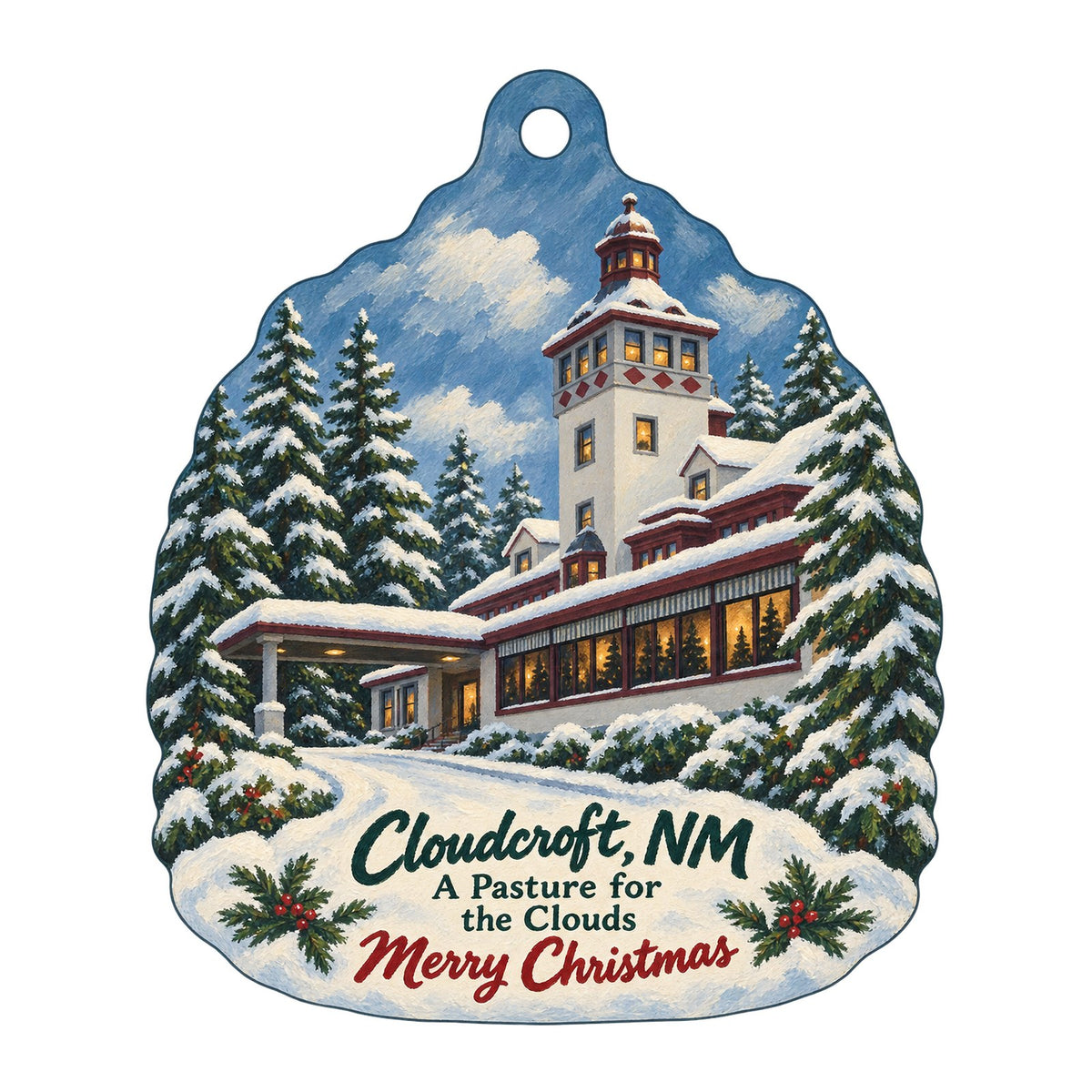 High Altitude Outfitters Christmas custom wood ornament OC1110 on white