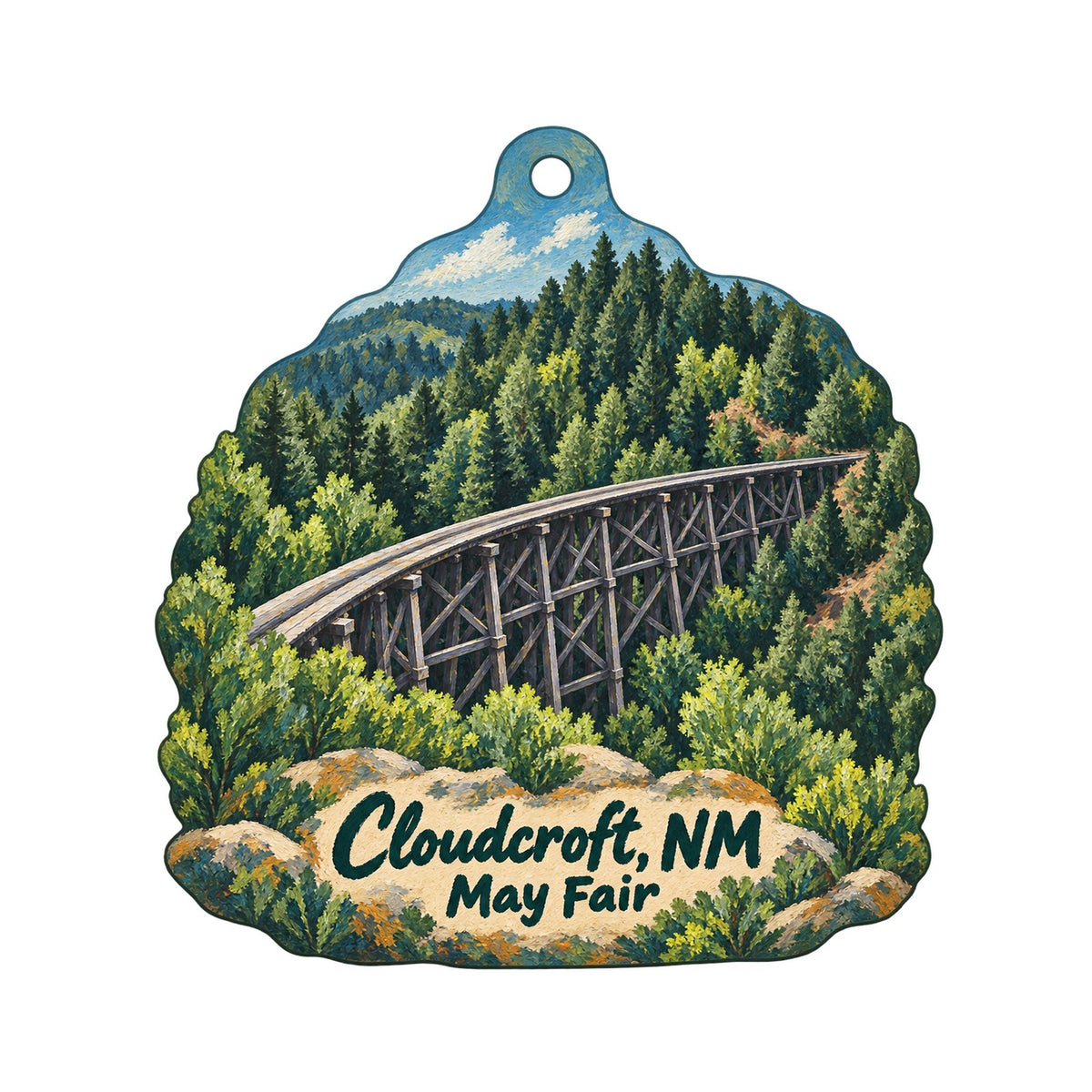 High Altitude Outfitters Town Icon custom wood ornament OC1111 on white