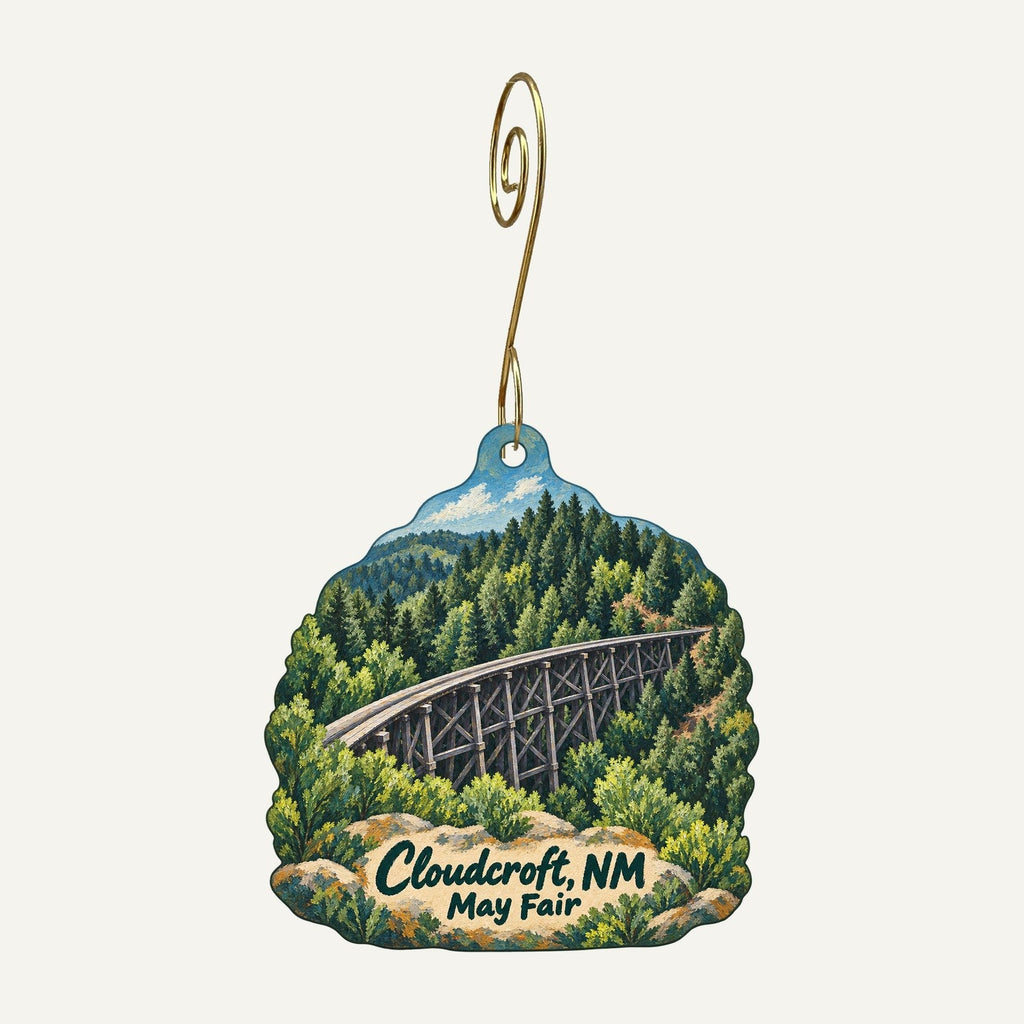 High Altitude Outfitters Town Icon custom wood ornament OC1111 hanging on hook