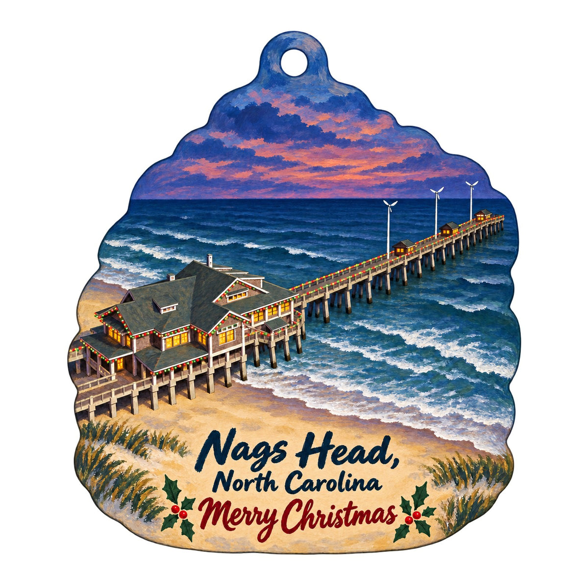That Art Place Christmas custom wood ornament OC1113 on white