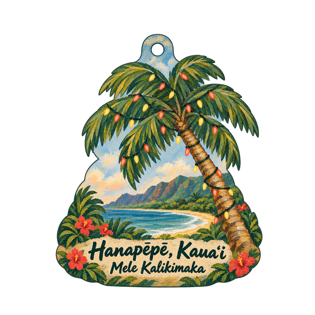 JJ Ohana Christmas custom wood ornament OC1122 on white