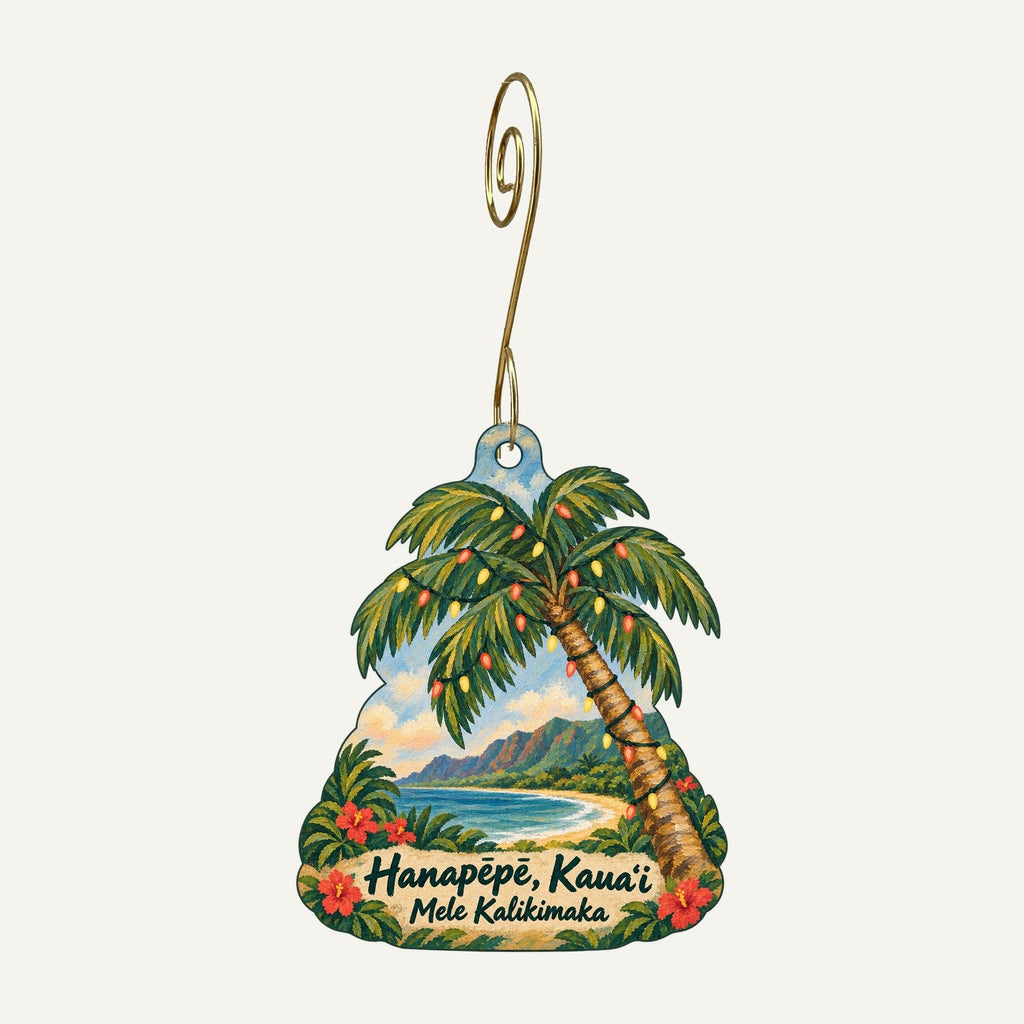 JJ Ohana Christmas custom wood ornament OC1122 hanging on hook