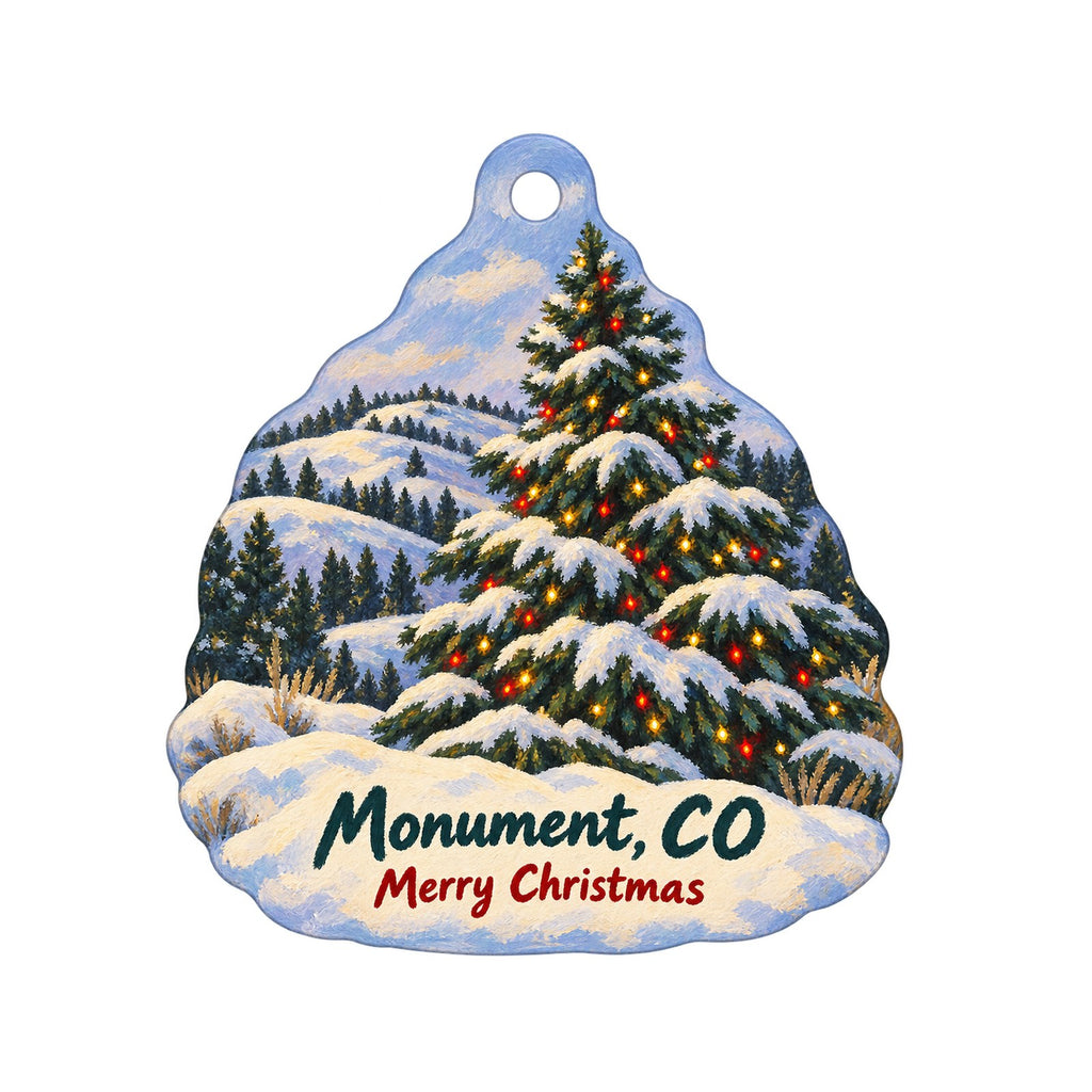 Krystal Bee, LLC Christmas custom wood ornament OC1125 on white
