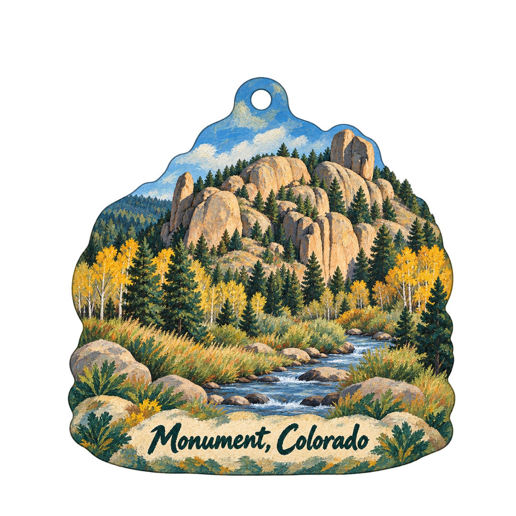 Krystal Bee, LLC Town Icon custom wood ornament OC1126 on white