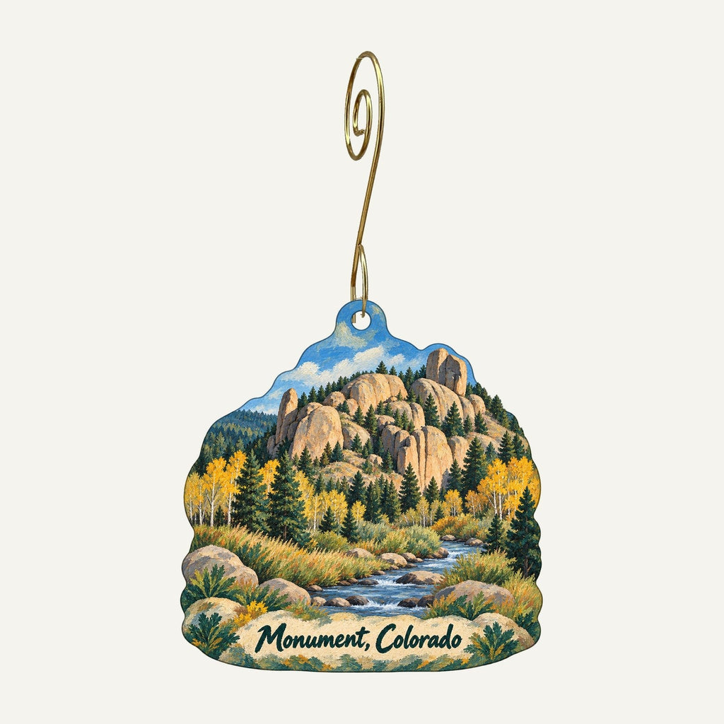 Krystal Bee, LLC Town Icon custom wood ornament OC1126 hanging on hook