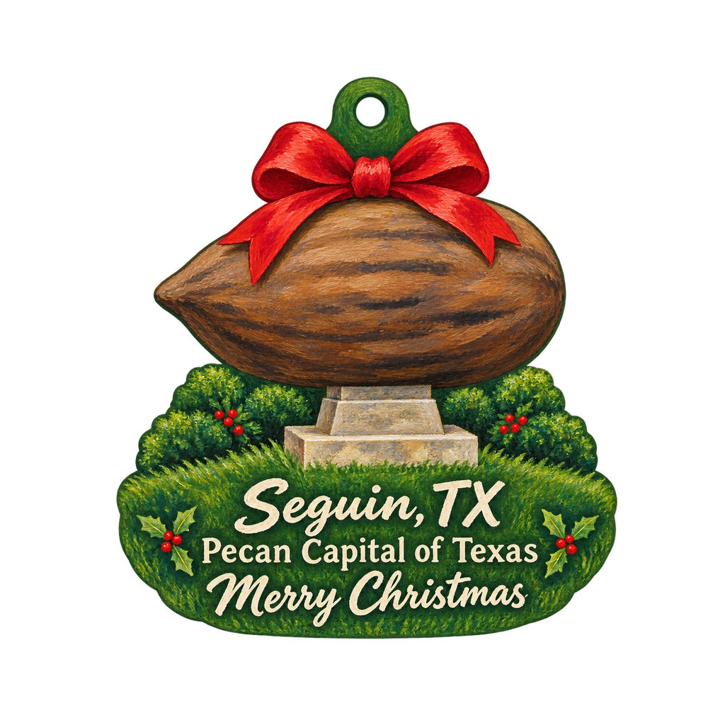 Green Jay Gardens Christmas custom wood ornament OC1131 on white
