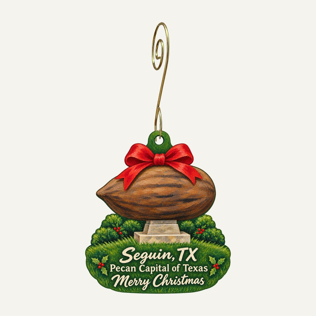 Green Jay Gardens Christmas custom wood ornament OC1131 hanging on hook