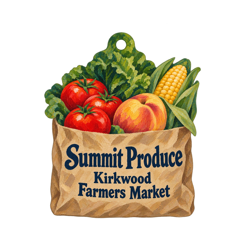 Summit Produce at Kirkwood Farmers Market Logo custom wood ornament OC1133 on white